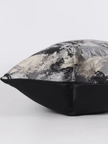 1pc Modern Minimalist Black & Grey Jacquard Decorative Pillow Cover, Suitable For Sofa, Living Room, Bedroom, 45cm*45cm, 18inch*18inch, Home Decor, Room Decor, Office Decor, Living Room Decor (No Pillow Insert) - Multicolor - View 5