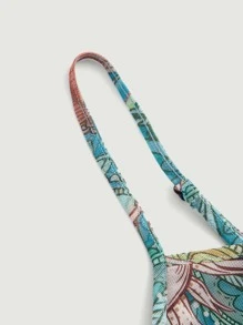 SHEIN MOD Sun Print Lettuce Trim Cami Dress - Multicolor - View 5