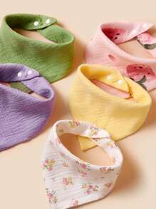 2pcs Baby Random Pattern Bandana Bib - Multicolor - View 2