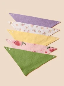 2pcs Baby Random Pattern Bandana Bib - Multicolor - View 7