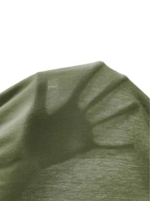 ROMWE Academia Letter Butterfly & Mushroom Graphic Oversized Tee - Army Green - View 6