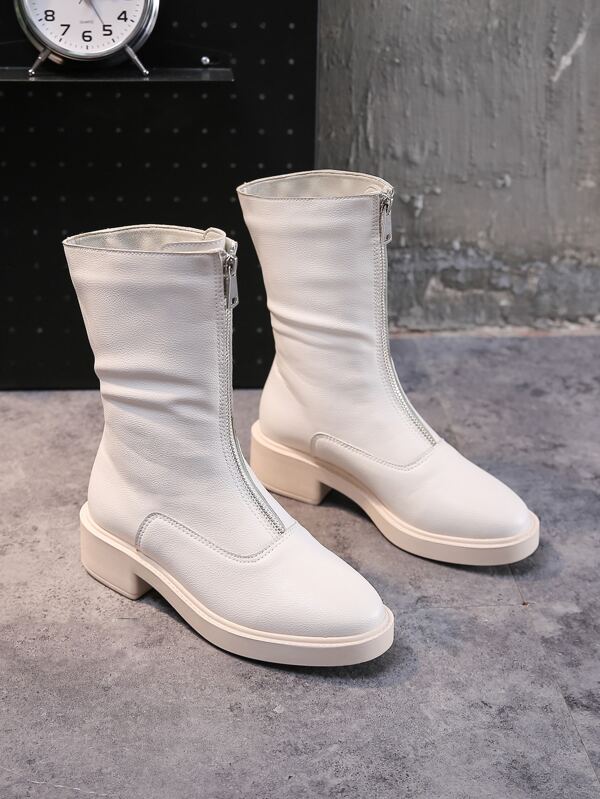 Zipper Front Combat Boots SHEIN USA