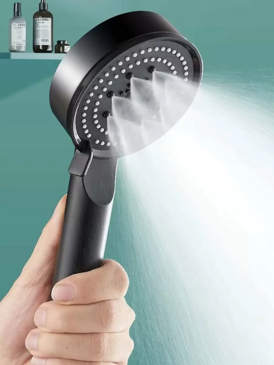 1 pieza Alcachofa de ducha ajustable - Negro - Ver 1