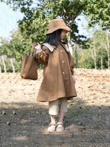 小女童1入組誇大領口燈籠袖外套