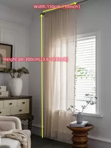Bubaba 1 件几何图案镂空窗帘，波西米亚硬币镂空矩形半透明装饰窗帘，适用于家庭、派对、卧室、客厅、厨房、餐厅、咖啡厅、健身房、入口、所有季节 - 米色 - 查看 8