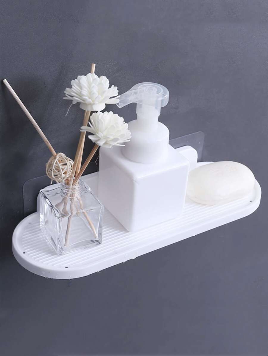 1 Treo Tường ABS Phòng Tắm Giá Đựng Đồ, Chắc Chắn Đơn Giản Có Thể Giặt Kệ Lưu Trữ Đơn Vị Cho Phòng Tắm Giặt - trắng - Xem 1