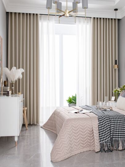 Solid Color Single Panel Blackout Curtain