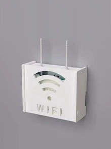 1 szt. Jednolity kolor naścienny stojak do przechowywania routerów - Biały - Zobacz 3