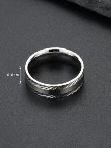 الموضة و شائع للرجال محكم خاتم معدني فولاذ غير قابل للصدأ الى مجوهرات هدية و الى A أنيق نظرة - فضي - مشاهدة 3