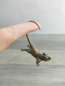 1 pieza Figura decorativa vintage de color bronce de una rata de la fortuna, mejor regalo