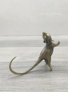 1 pieza Figura decorativa vintage de color bronce de una rata de la fortuna, mejor regalo