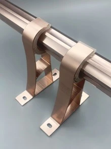 2 chiếc Giá đỡ thanh rèm bằng nhôm đồng bằng với 4 chiếc vít - Màu Hoa hồng đỏ - Xem 1