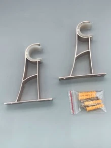 2 chiếc Giá đỡ thanh rèm bằng nhôm đồng bằng với 4 chiếc vít - Màu Hoa hồng đỏ - Xem 3