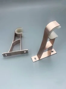 2 chiếc Giá đỡ thanh rèm bằng nhôm đồng bằng với 4 chiếc vít - Màu Hoa hồng đỏ - Xem 4