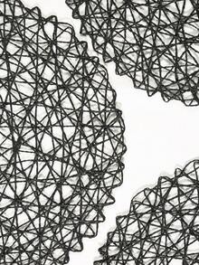 1pc Giấy dệt Hollow Place Mat - màu đen - Xem 3