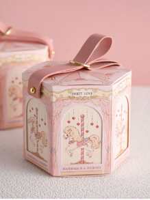 1pc Cute Birthday Gift Bag Candy Box, Empty Party Favor Thank You Treat Box - Multicolor - View 2