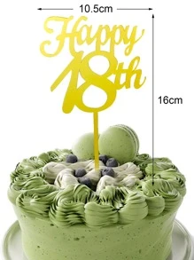 1入組18歲生日蛋糕裝飾 - 金色 - 查看 3