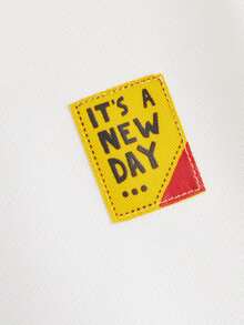 SHEIN Boys Slogan Graphic Colourblock Hoodie - Multicolor - View 3