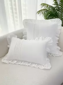 1pc Lace Cushion Cover Or Lumbar Pillowcase - White - View 8