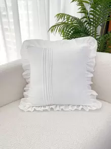 1pc Lace Cushion Cover Or Lumbar Pillowcase - White - View 3