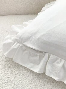 1pc Lace Cushion Cover Or Lumbar Pillowcase - White - View 6