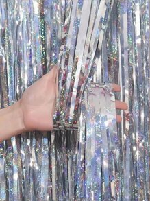 Holografik Desen Püskül Flama - Bạc - Xem 2