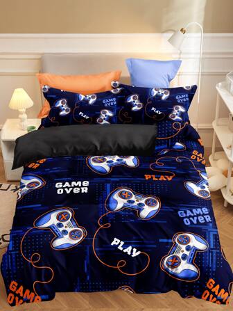 Gamepad-mönster påslakanset utan fyllnadsmedel