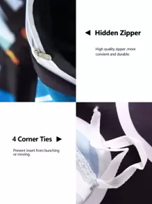 Planet & Letter Graphic Duvet Cover Set Without Filler - Multicolor - View 6