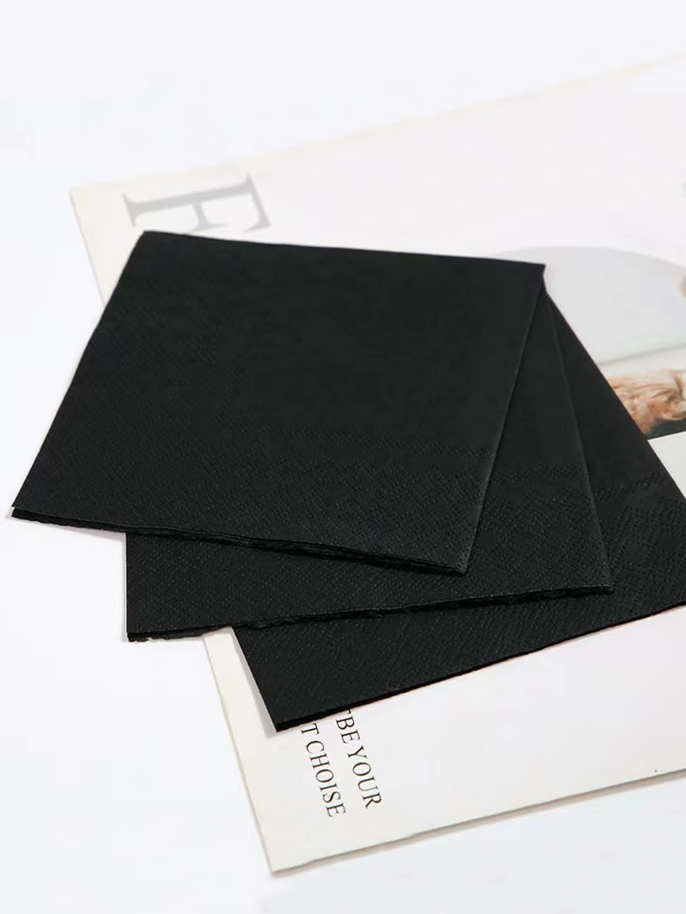 20pcs Solid Disposable Napkin - Black - View 1