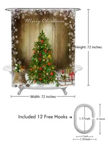 聖誕圖案浴簾 - 彩色 - 查看 5