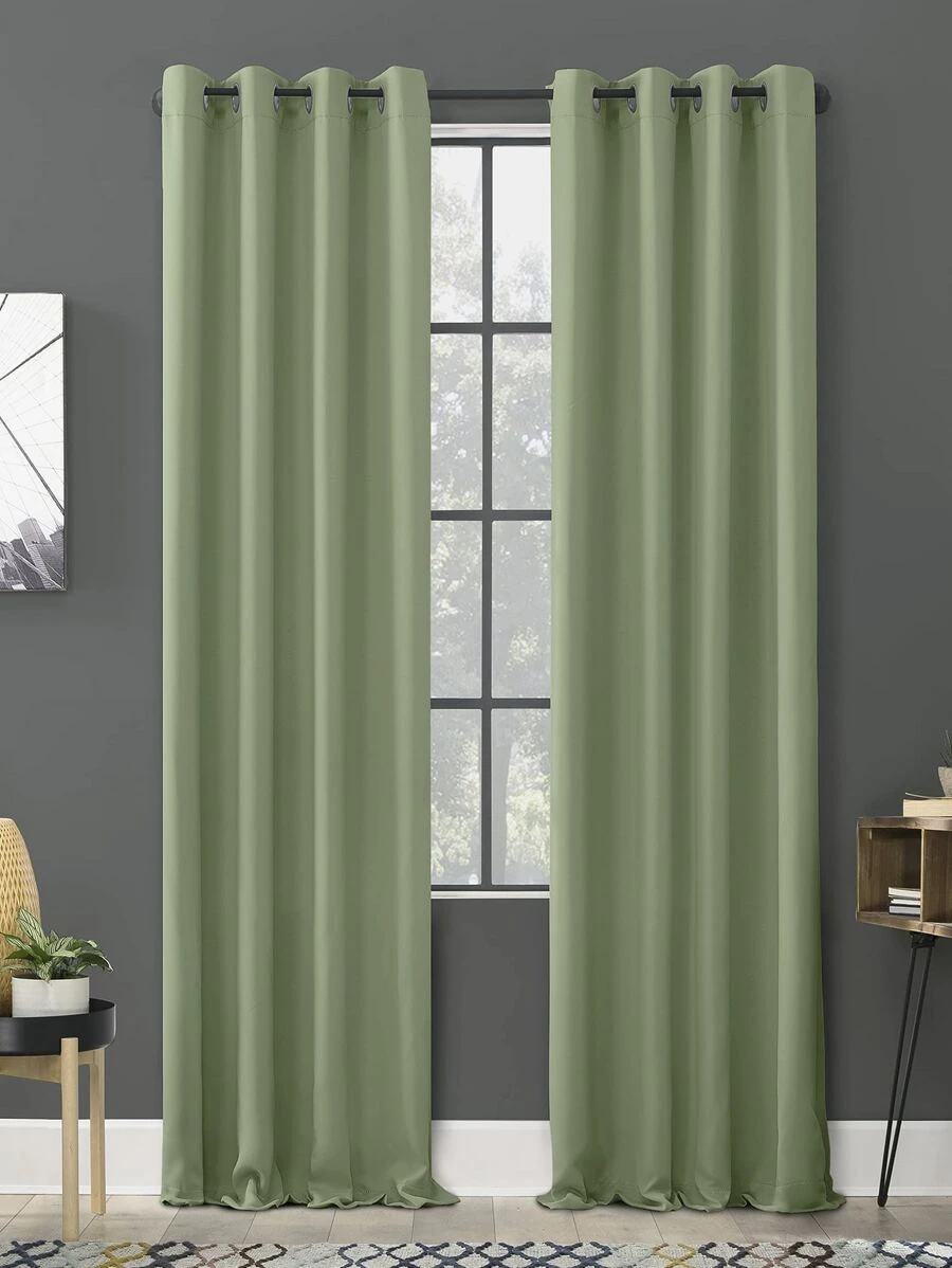 Plain Single Panel Blackout Curtain - Lime Green - View 1