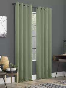 Plain Single Panel Blackout Curtain - Lime Green - View 4