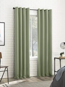 Plain Single Panel Blackout Curtain - Lime Green - View 5