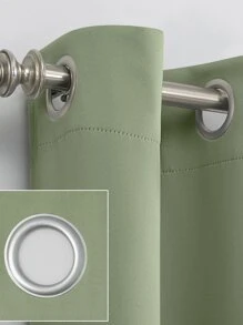 Plain Single Panel Blackout Curtain - Lime Green - View 6