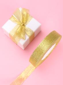 1roll Metallic Random Color Gift Ribbon - Gold - View 1