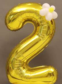 14pcs Number Shaped Birthday Balloon - Multicolor - View 2