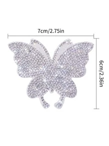 1sheet Rhinestone Butterfly Design Car Sticker - White - View 4