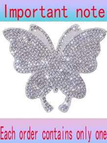 1sheet Rhinestone Butterfly Design Car Sticker - White - View 6