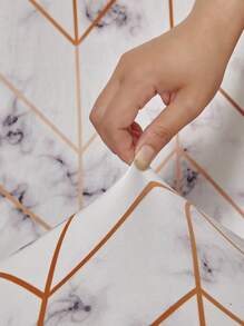 1pc Marble Print Stretchy Chair Slipcover - Multicolor - View 4