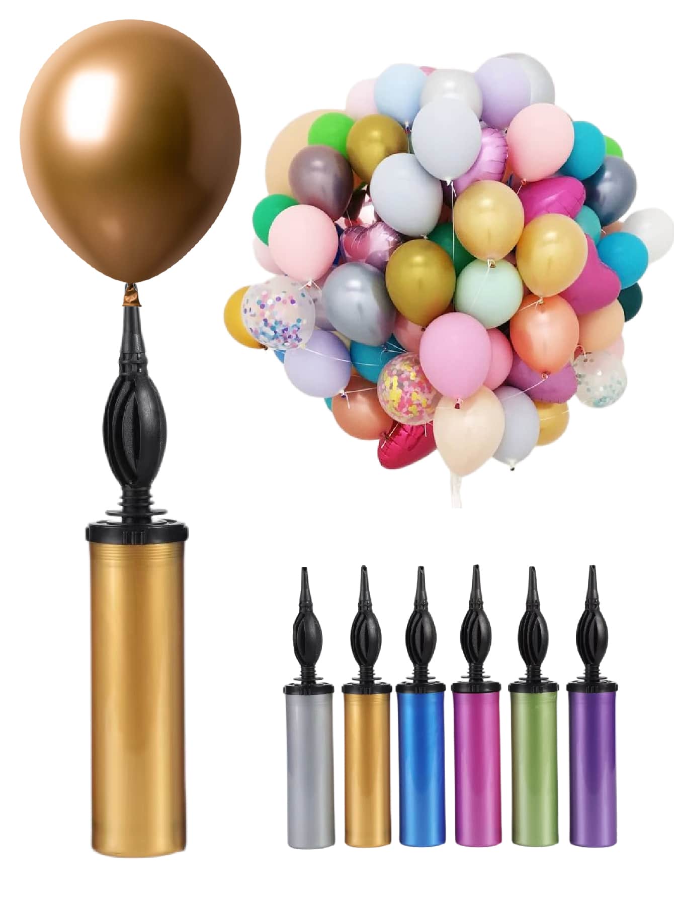 1pc 28.5 x 4.8CM Random Portable Balloon Pump Plastic Minimalist Durable Balloon Pump Compatible With Festival Celebration - Multicolor - View 1