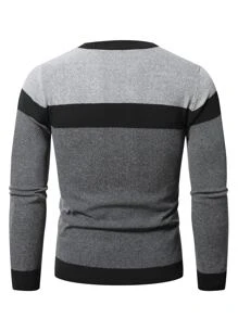 Manfinity Hombres Jersey panel con costura - Gris - Ver 2