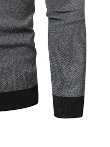 Manfinity Hombres Jersey panel con costura - Gris - Ver 5