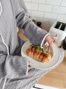 DAZY Conjunto de pijama con textura ribete unido - Gris - Ver 4