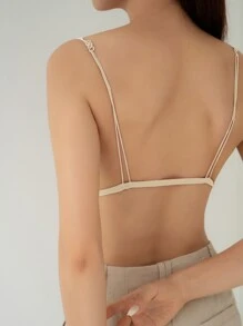 DAZY Solid Wireless Bra - Apricot - View 2