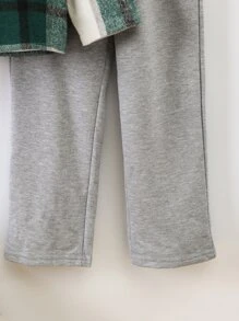 小男童格紋印花連帽夾克和褲子不帶T恤 - 彩色 - 查看 4