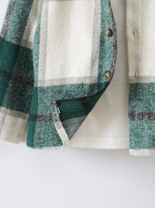 小男童格紋印花連帽夾克和褲子不帶T恤 - 彩色 - 查看 5