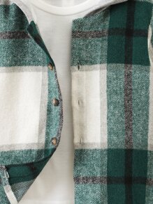 小男童格紋印花連帽夾克和褲子不帶T恤 - 彩色 - 查看 6