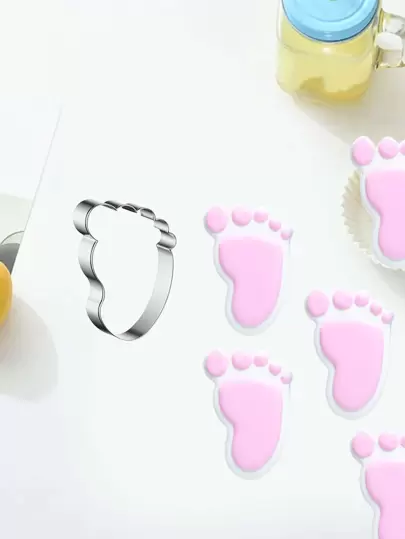 1入組腳印形狀餅乾模型切割刀