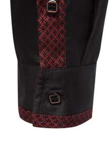 Manfinity Mode Men Contrast Trim Button Up Shirt - Black - View 6