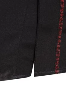 Manfinity Mode Men Contrast Trim Button Up Shirt - Black - View 8